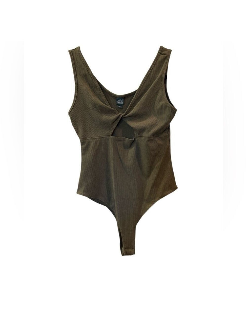 Wild Fable Women’s Bodysuit Green Ribbed Sleeveless Snap Tank Top Size: Small